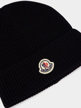Moncler Black Logo Cotton Beanie