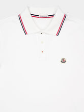 Moncler White Tricolour Cotton Polo Shirt