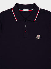 Moncler Navy Tricolour Cotton Polo Shirt