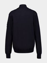 Moncler Dark Blue Padded Zip-Up Cotton Cardigan