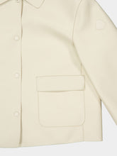 Moncler Ivory Haricot 3-in-1 Leather Down Shirt Jacket