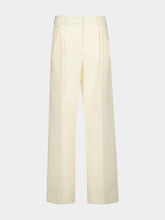 Moncler Natural Wide-Leg Cotton Gabardine Trousers