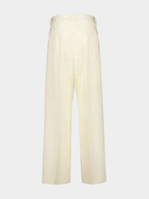 Moncler Natural Wide-Leg Cotton Gabardine Trousers