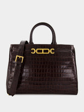 Tom Ford Brown Crocodile-Embossed Leather Bag