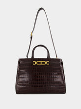 Tom Ford Brown Crocodile-Embossed Leather Bag