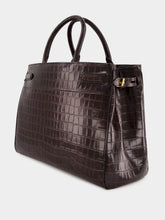 Tom Ford Brown Crocodile-Embossed Leather Bag