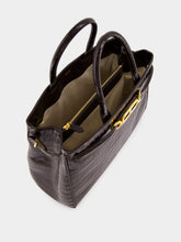 Tom Ford Brown Crocodile-Embossed Leather Bag