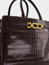 Tom Ford Brown Crocodile-Embossed Leather Bag