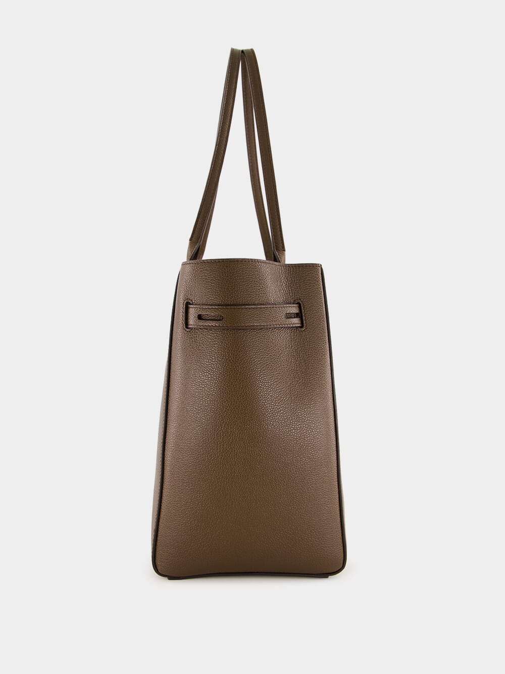 Brown Grain Leather Audrey Medium Tote