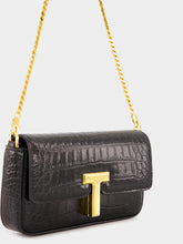 Tom Ford Black Croc-Embossed Mini Bag