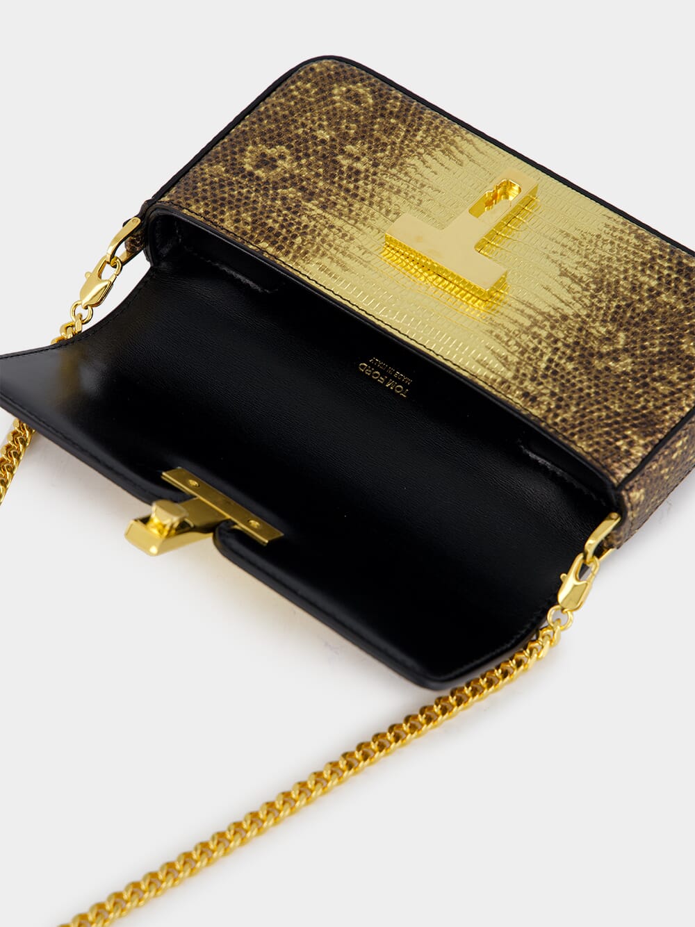 Gold Leather Wallis Crossbody Bag