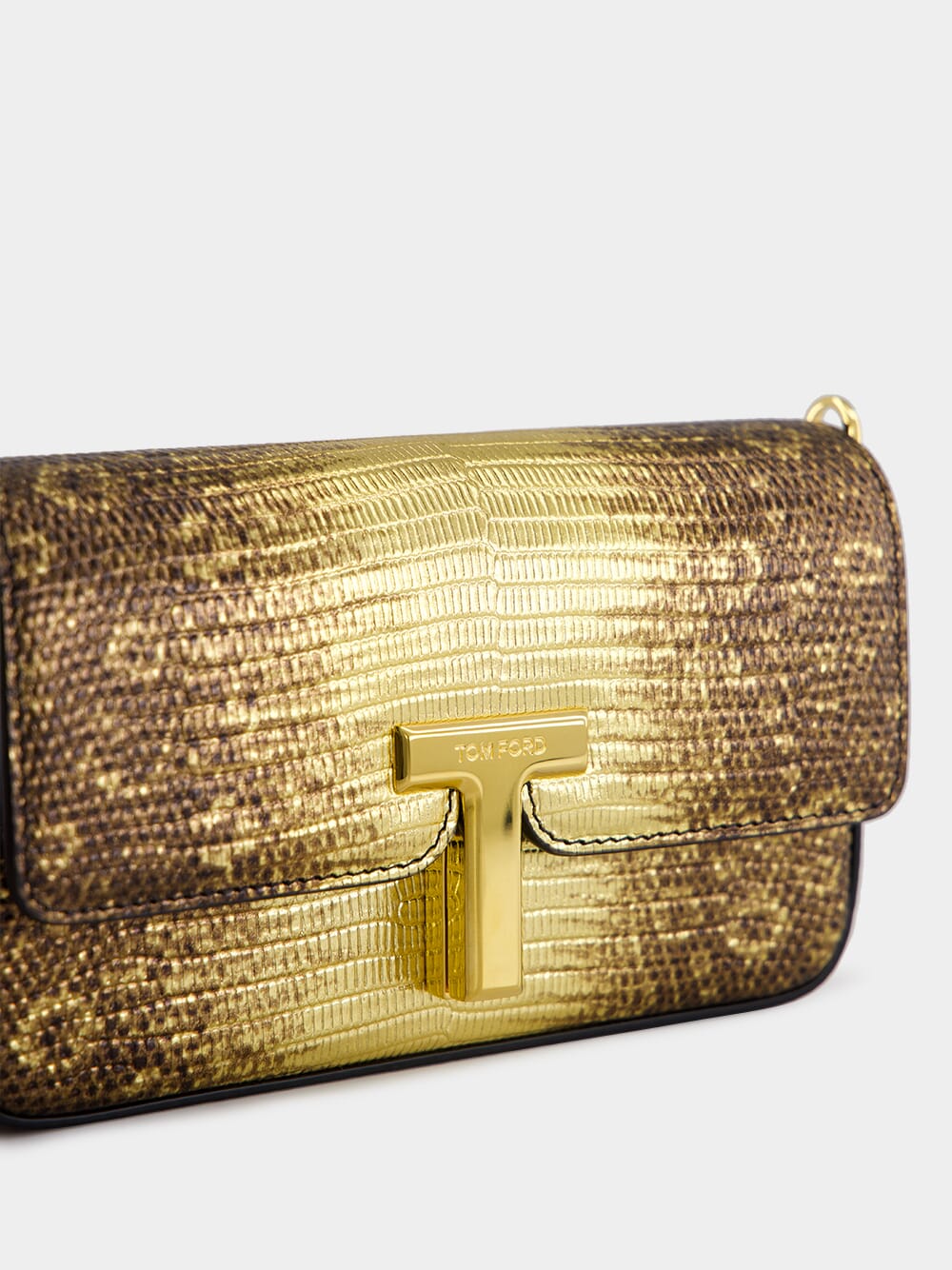 Gold Leather Wallis Crossbody Bag