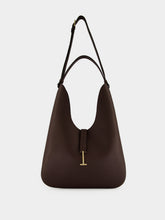 Tom Ford Chocolate Brown Grain Leather Hobo Bag