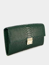 Tom Ford Emerald Green Python-Print Jean Clutch