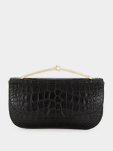 Tom Ford Black Crocodile-Print Leather Arc Mini Bag