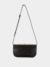 Tom Ford Black Crocodile-Print Leather Arc Mini Bag