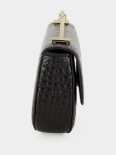 Tom Ford Black Crocodile-Print Leather Arc Mini Bag
