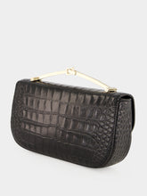 Tom Ford Black Crocodile-Print Leather Arc Mini Bag