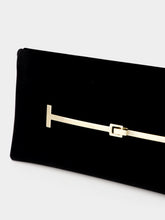 Tom Ford Black Velvet Arc Clutch Bag