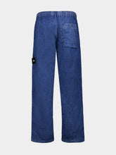 Stone Island Indigo Blue Nylon Cargo Trousers