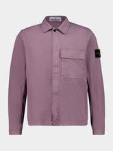 Stone Island Purple Grey Stretch Organic Cotton Twill Overshirt