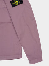 Stone Island Purple Grey Stretch Organic Cotton Twill Overshirt