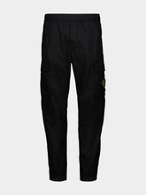 Stone Island Black Stretch Cotton Cargo Trousers