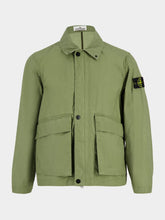 Stone Island Military Green Waxed Tela Coach Jacket