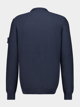 Stone Island Slate Blue Cotton and Cashmere Crewneck Jumper