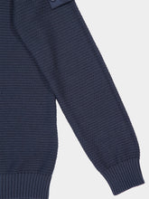 Stone Island Slate Blue Cotton and Cashmere Crewneck Jumper