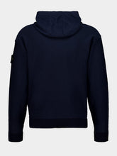 Stone Island Navy Blue Zip-Up Hooded Jumper