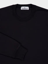 Stone Island Black Organic Cotton Fleece Crewneck Sweatshirt