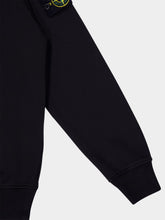Stone Island Black Organic Cotton Fleece Crewneck Sweatshirt