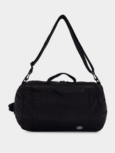 Stone Island Black Coated Nylon Duffle Bag with Logo Patch