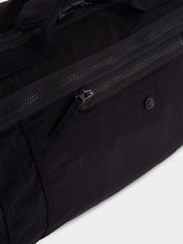 Stone Island Black Coated Nylon Duffle Bag with Logo Patch