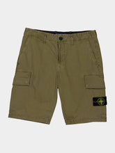 Stone Island Military Green Organic Cotton Stretch Cargo Shorts