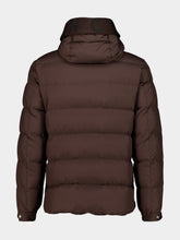 Moncler Brown Hooded Mid-Length Down Jacket