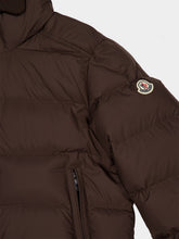 Moncler Brown Hooded Mid-Length Down Jacket