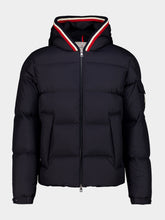 Moncler Navy Blue Hooded Short Down Jacket