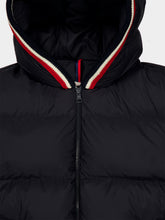 Moncler Navy Blue Hooded Short Down Jacket