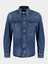 Moncler Blue Cotton Denim Shirt Jacket