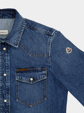 Moncler Blue Cotton Denim Shirt Jacket