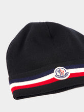 Moncler Black Tricolour Ultra-Fine Wool Beanie