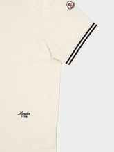 Moncler Ivory Striped Trim Cotton Polo Shirt