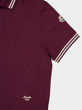 Moncler Burgundy Striped Trim Polo Shirt