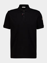 Moncler Black Logo Cotton Piquet Polo Shirt