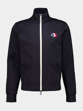Moncler Navy Blue Logo Zip-Up Sweatshirt
