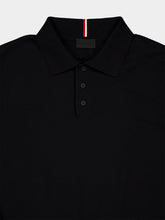 Moncler Black Logo Cotton Knit Polo
