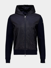 Moncler Navy Blue Cotton Blend Hooded Sweatshirt
