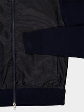 Moncler Navy Blue Cotton Blend Hooded Sweatshirt